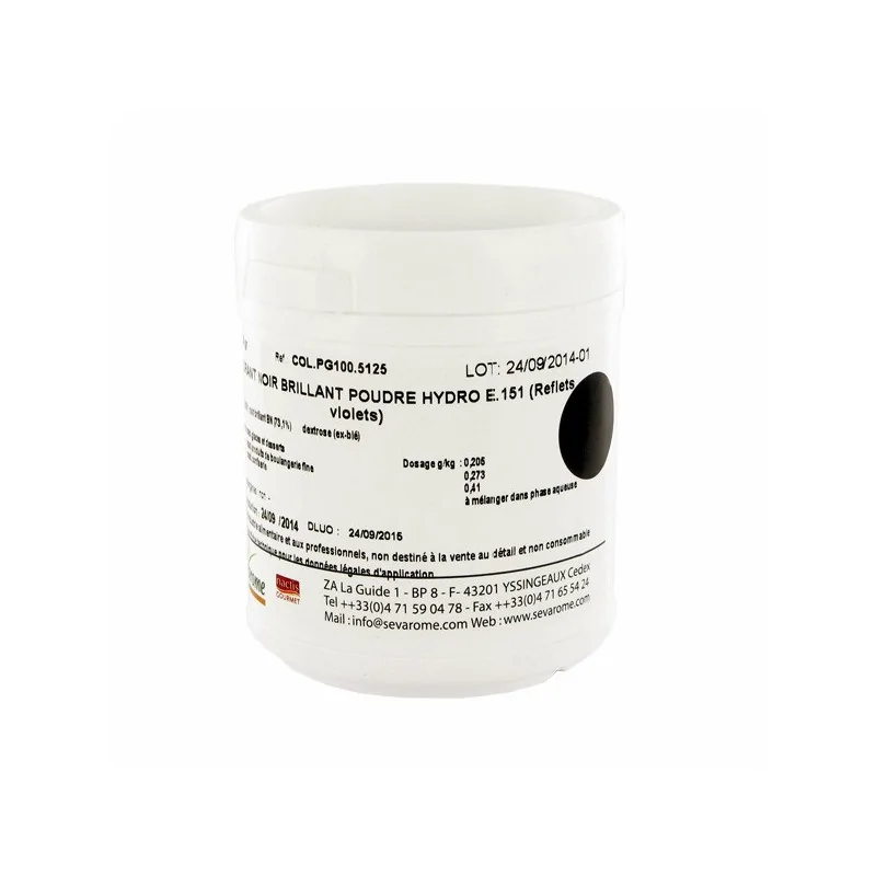Colorant Poudre Noir Brillant Hydro 100G