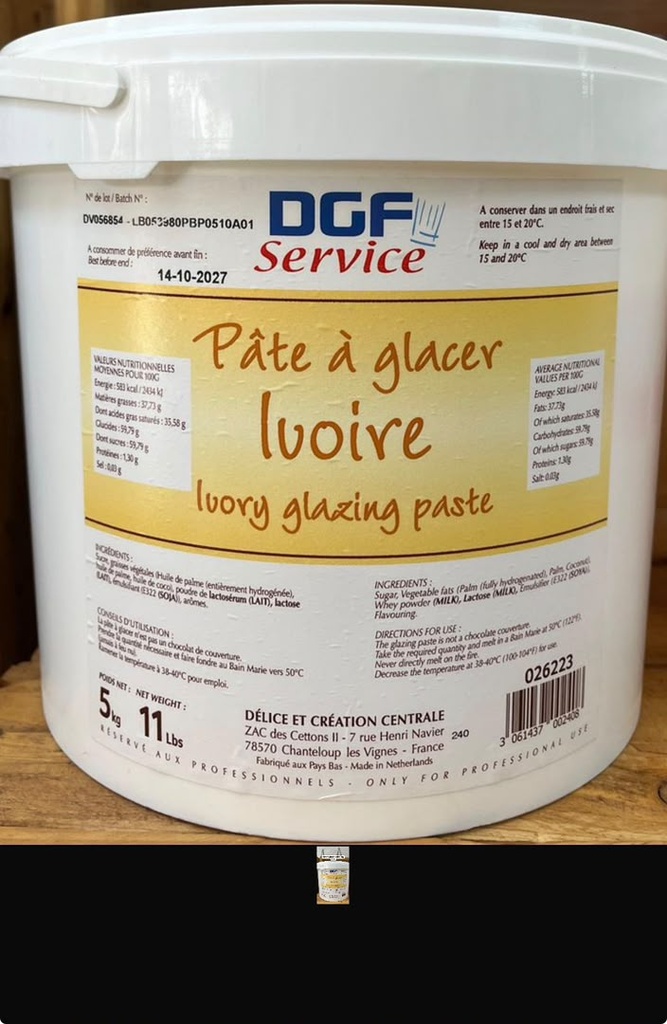 Pate à Glacer Ivoire Seau 5KG